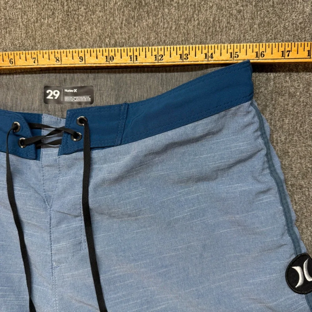 Hurley Phantom Mens Blue Striped Board Shorts Swim Trunks Size 29 000‎